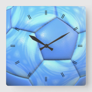 Horloge Carrée Décor de football rustique vintage de campagne