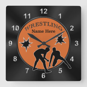 Horloge Carrée Décor de la chambre de lutte personnalisée, HORLOG