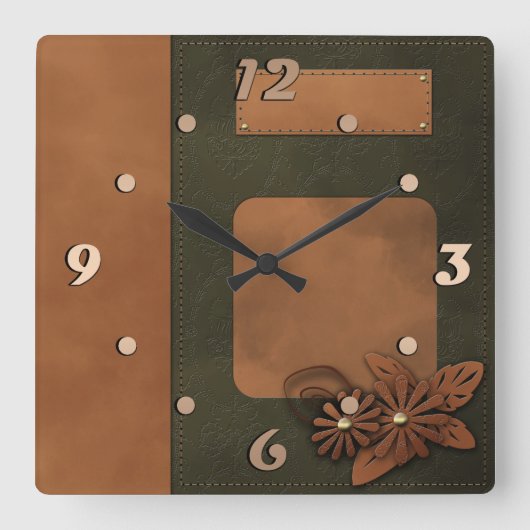 Horloge Carrée Décor de Leather (Recto)