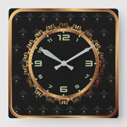 Horloge Carrée Décor élégant (Recto)