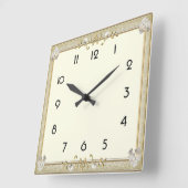 Horloge Carrée Décor élégant (Angle)
