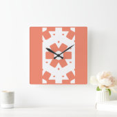 Horloge Carrée Décor Fleur géométrique (Maison)