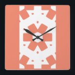 Horloge Carrée Décor Fleur géométrique<br><div class="desc">Décor</div>