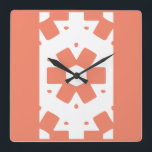 Horloge Carrée Décor Fleur géométrique<br><div class="desc">Décor</div>