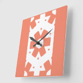Horloge Carrée Décor Fleur géométrique (Angle)