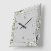 Horloge Carrée Décor gris élégant Art Déco (Angle)