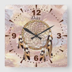 Horloge Carrée Décor maison Dream Catcher