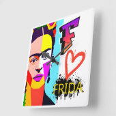 Horloge Carrée Décor mur FRIDA (Angle)