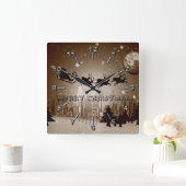 Horloge Carrée Décorations de Noël (Maison)