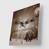 Horloge Carrée Décorations de Noël (Angle)