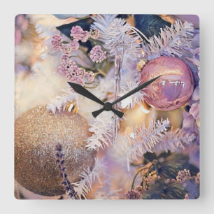 Horloge Carrée Décorations de Noël vintage