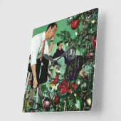 Horloge Carrée Découpage de l'arbre (Angle)