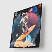 Horloge Carrée Découvrir l'univers (Angle)