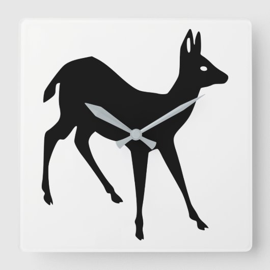 Horloge Carrée Deer Silhouette (Recto)