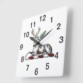 Horloge Carrée Deer Stag with Fern Heraldic Crest Emblem (Angle)