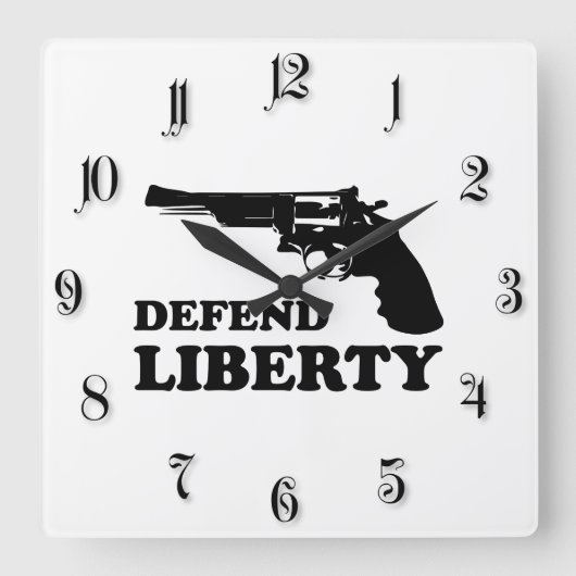 Horloge Carrée Défendre la liberté (Recto)