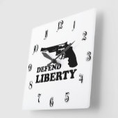 Horloge Carrée Défendre la liberté (Angle)