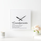 Horloge Carrée Définition des grands-parents Écriture élégante (Maison)