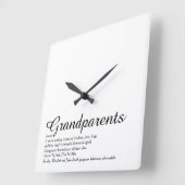 Horloge Carrée Définition des grands-parents Écriture élégante (Angle)