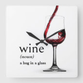 Horloge Carrée Définition du vin par le dictionnaire (Recto)