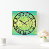 Horloge Carrée Dégradé de Noël parties scintillant brillant confe (Maison)