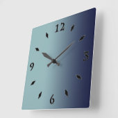 Horloge Carrée Dégradé gris-bleu. (Angle)