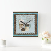 Horloge Carrée Deja Brew Coffee Makes You Brilliant Clock (Maison)