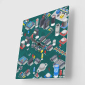 Horloge Carrée DEL rouge de carte à circuit imprimé (PCB) (Angle)