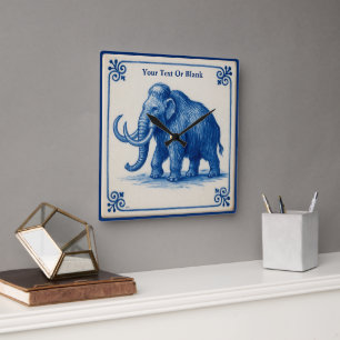 Horloge Carrée Delft Wooly Mammoth