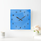 Horloge Carrée Délicat Pliages Bleus avec numéros noirs (Maison)