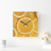 Horloge Carrée Délicieux tranches d'orange (Maison)