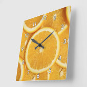Horloge Carrée Délicieux tranches d'orange (Angle)