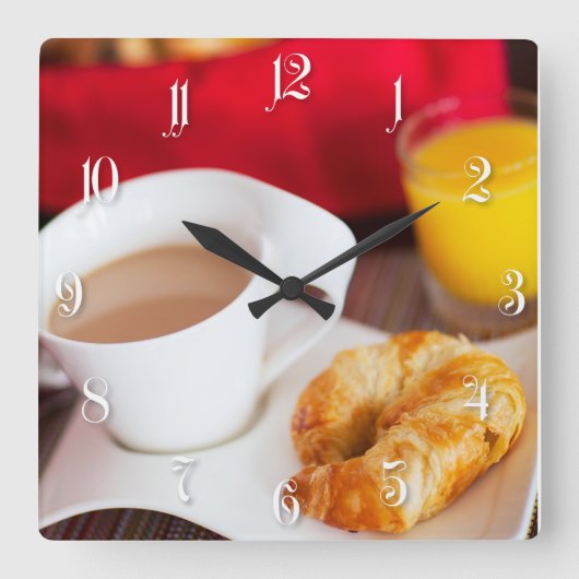 Horloge Carrée Délicious breakfast (Recto)