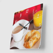 Horloge Carrée Délicious breakfast (Angle)