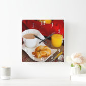 Horloge Carrée Délicious breakfast (Maison)