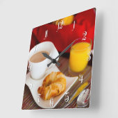 Horloge Carrée Délicious breakfast (Angle)
