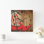 Horloge Carrée Démarrage Red Cowboy (Maison)