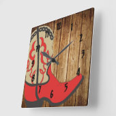 Horloge Carrée Démarrage Red Cowboy (Angle)
