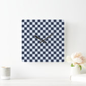 Horloge Carrée Denim rinse checkerboard pattern (Maison)