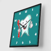 Horloge Carrée Dental Care Happy Tooth (Angle)