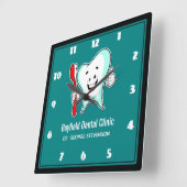 Horloge Carrée Dental Care Happy Tooth (Angle)