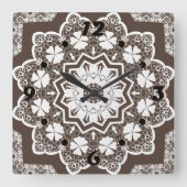 Horloge Carrée Dentelle blanche (Recto)