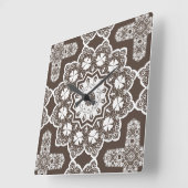 Horloge Carrée Dentelle blanche (Angle)