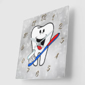 Horloge Carrée Dentiste (Angle)