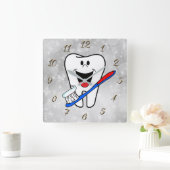 Horloge Carrée Dentiste (Maison)