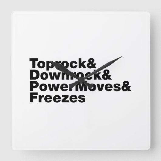 Horloge Carrée Déplacements de rupture (Breakdance) (Recto)