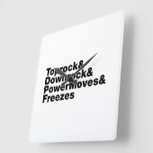 Horloge Carrée Déplacements de rupture (Breakdance) (Angle)