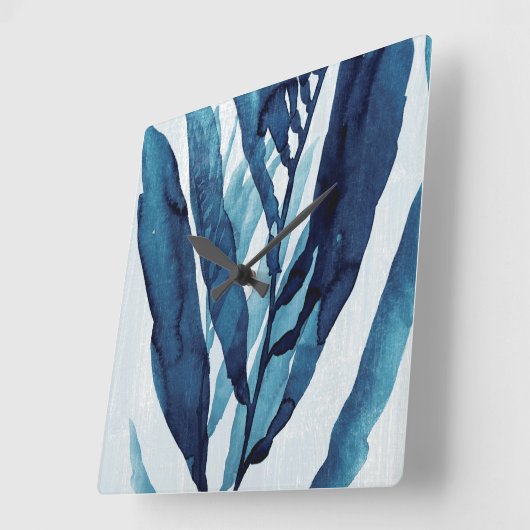 Horloge Carrée Dérive bleue I (Angle)