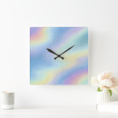 Horloge Carrée Dérive de ciel pastel (Maison)