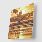 HORLOGE CARRÉE DERNIER APPEL GOLDEN SUNSET SURFER (Angle)
